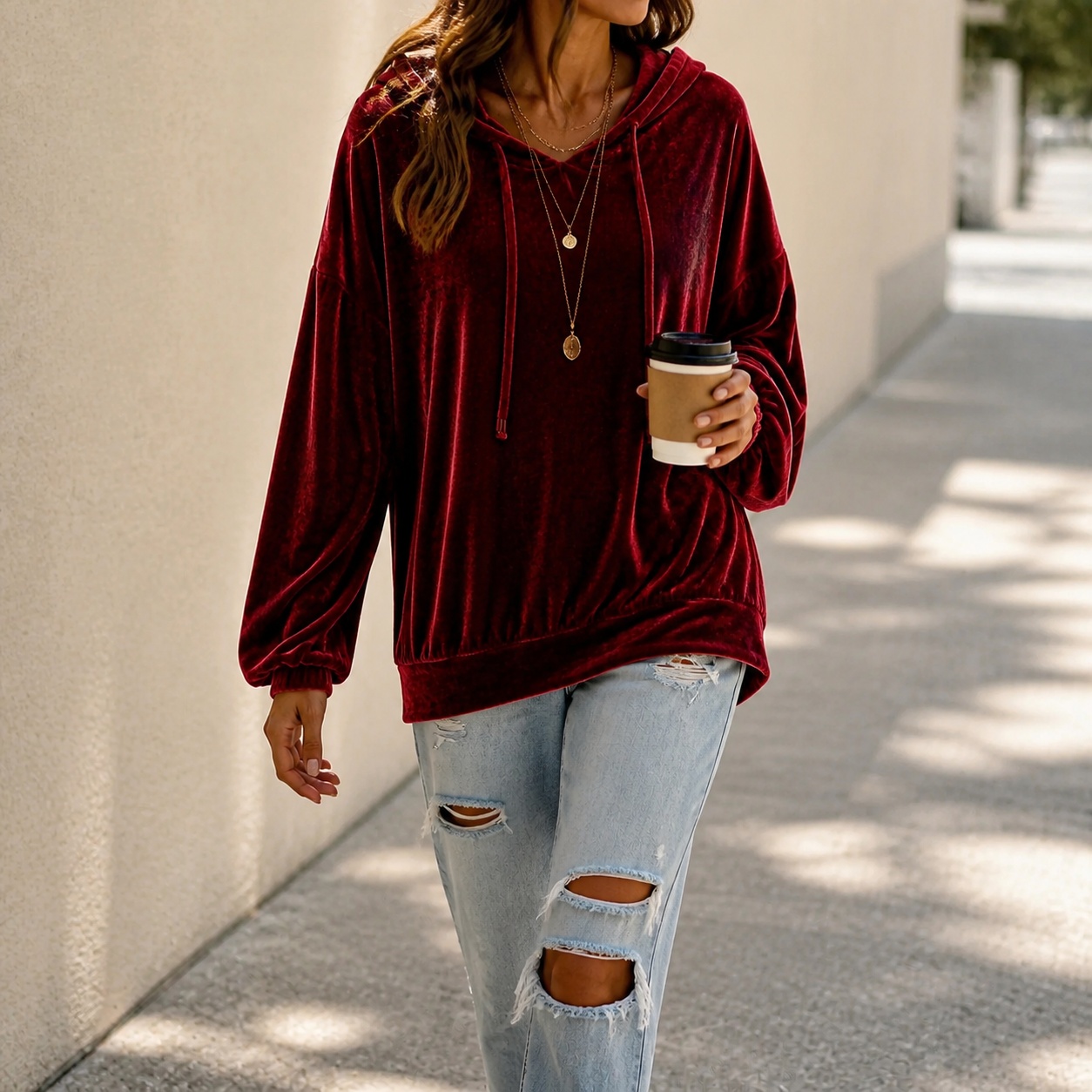 Women's Long Sleeve Fleece Hoo - Winter Clothing Drawing recension och pris