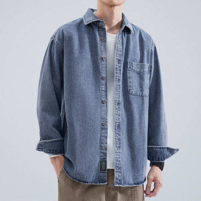 Denim Shirt Men's Long Sleeve  - Winter Clothing Pk recension och pris