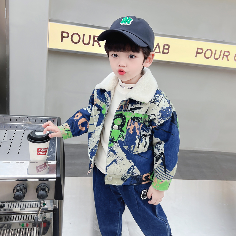 Kids Baby Warm Denim Jacket Pa - Winter Clothing Drawing recension och pris
